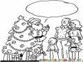 Dibujo Del Viejito Pascuero Hablando Con Una Familia En Navidad Para Pintar Y Colorear A Santa Y Mi Familia