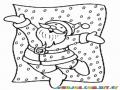 Dibujo De San Nicolas Bajo La Nieve De Navidad Para Pintar Y Colorear A Santa Nevando