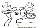 Rudolph The Red Nosed Reindeer Dibujo De Rodolfo El Reno De Santa Claus Para Pintar Y Colorear A Rudolf Con Su Nariz Roja