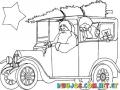 Dibujo Del Carro De Santaclaus Llevando El Arbolito De Navidad Para Colorear