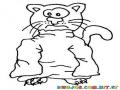 Dibujo De Gato Loco Con Camisa De Fuerza Para Colorear