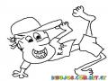 Dibujo De Chico Bailando Rap En La Calle Para Pintar Y Colorear Raperboy