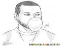 Dibujo De Lebron James Mascando Bubble Gum Y Haciendo Una Bomba De Chicle Para Pintar Y Colorear