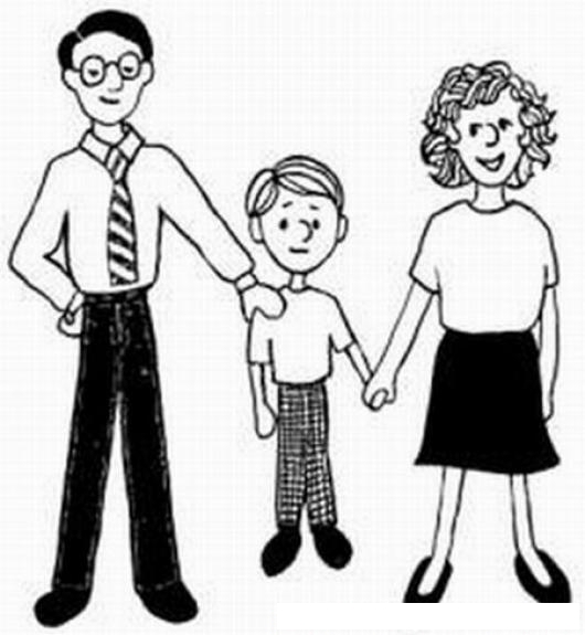 Dibujo De Papa Hijo Y Mama Para Pintar Y Colorear | COLOREAR DIBUJOS ...