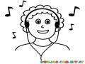 Quiero Escuchar Musica Dibujo Para Pintar Y Colorear Chico Escuchando Musica Con Audifonos