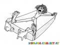 Dibujo De Tortura De Cosquillas Con Perritos Para Pintar Y Colorear