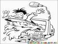 Dibujo De Muchacho Surfeando En Internet Para Pintar Y Colorear Tabal De Surf Saliendo De Una Computadora
