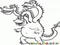 Dragon De 3 Cabezas Para Pintar Y Colorear
