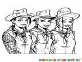 Dibujo De Vaqueritas Para Pintar Y Colorear Chicas Vaqueras