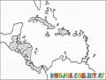 Mapa De Centroamerica Y El Caribe Para Pintar Y Colorear
