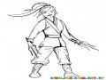 Dibujo De Mujer Ninja Para Pintar Y Colorear