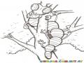 Dibujo De Oruga Subida En Un Arbol Para Pintar Y Colorear Gusano Caterpillar En Un Arbolito