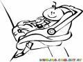 Dibujo De Bebe En E Asiento Trasero De Un Carro En El Sillon De Seguridad Especial Para Bebes Para Pintar Y Colorear