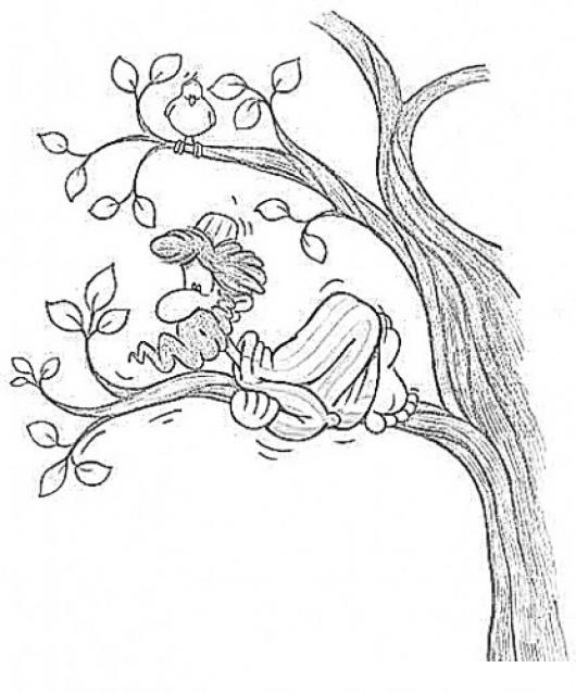 ... DIBUJOS DE CHOLO | Dibujo De Hombre Aferrado A La Rama De Un Arbol