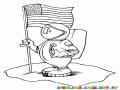Astronauta Con Bandera De Estados Unidos Dibujo De Astronauta Gringo Para Pintar Y Colorear