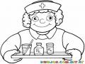 Servicios De Enfermeria Enfermera Para Cuidar Pacientes Dibujo Para Pintar Y Colorear