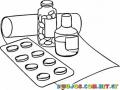 Medicamentos Genericos Dibujo Para Pintar Y Colorear Remedios Pastillas Tabletas Pildoras Y Jarabe Para La Tos