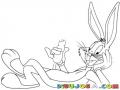 Dibujo De Bugs Bunny Comineod Zanahoria Para Pintar Y Colorear