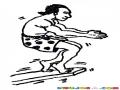 Trampolinista Dibujo De Hombre Saltando En Trampolin Para Pintar Y Colorear