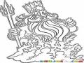 Reydelmar Dibujo De Neptuno El Rey Del Mar Con Su Tridente Para Pintar Y Colorear Personaje De Mitologia Griega