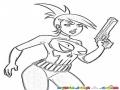 Mujer Castigadora Dibujo De La Chica Punisher Para Pintar Y Colorear Mujer Con Pistola