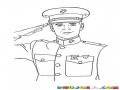 Saludo Militar Dibujo De Joven Cadete Capitan De Marina Para Pintar Y Colorear Soldado Naval Alferes
