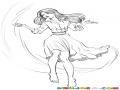 Dibujo De Chica Bailando En Vestido Para Pintar Y Colorear