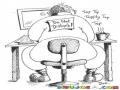 Dibujo De Programador Concentrado Frente A La Computadora Con Rotulo En La Espalda De No Molestar Para Pintar Y Colorear