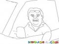 Autoservicio Dibujo De Hombre Pidiendo Comida En Un Auto Servicio Para Pintar Y Colorear