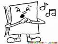Himnario Cristiano Dibujo De Libro Cantando Melodias Para Pintar Y Colorear librito con notas musicales