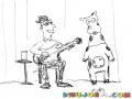 Dibujo De Guitarrista Cantandole A Una Vaca Para Pintar Y Colorear