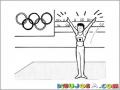 Gimnasia Olimpica Dibujo De Gimnasta En Las Olimpiadas Para Pintar Y Colorear
