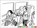 Excursiones Dibujo De Una Excursion Escolar En Un Bus Para Pintar Y Colorear