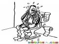 Papel Toilet Dibujo Para Pintar Y Colorear A Un Hombre Haciendo Popo En El Bano Con Problemas Para Limpiarse Con El Papel Higienico Por Estar Enyesado De Ambos Brazos