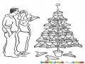 Arboles De Navidad Dibujo De Esposos Haciendo Un Arbol De Navidad Con Serchas Para Pintar Y Colorear arbolito navideno