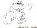 Dibujo De Yoshi De Mario Bros Para Pintar Y Colorear