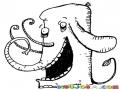Dibujo De Elefante De Patas Cutas Para Pintar Y Colorear