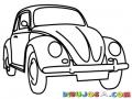Dibujo De Carro Volkswagen Escarabajo Cuca Para Pintar Y Colorear