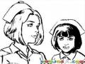 Enfermeras Dibujo De Dos Enfermeras Jovenes Y Bonitas Para Pintar Y Colorear A Una Rubia Y Otra Morena