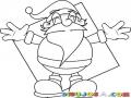 Dibujo De Santa Claus Con Los Brazos Abiertos Para Pintar Y Colorear Al Viejito Pascuero Santaclaus Gordito Y Bonachon Para Una Tarjeta De Feliz Navidad