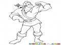 Robinhood Dibujo De Robin Hood Musculoso Con Biceps Sacando Gato Para Pintar Y Colorear
