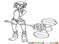 Dibujo De Chica Con Chipote Chillon Para Pintar Y Colorear Martillo Rosado