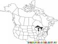colorear mapa de norte america incluido canada y alaska