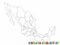 Dibujo para pintar mapa de Mexico con sus estados