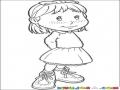Dibujo De Chiquilla Inocente Para Pintar Y Colorear Nina Con Pequitas En Las Mejillas
