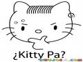 Dibujo De Hello Kitty Pensativa Para Pintar Y Colorear