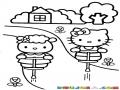 Dibujo De Hellokitty Saltando Con Pogo Para Pintar Y Colorear