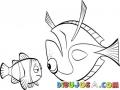 Dibujo De Nemo Con Su Papa De Cabeza Para Pintar Y Colorear