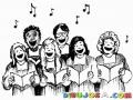 Coro De Iglesia Para Pintar Y Colorear Dibujo De Coristas De Himnos Villancicos Coritos Canticos Y Cantatas