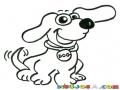 Dibujo De Un Perrito Contento Moviendo La Cola Para Pintar Y Colorear Perro Feliz